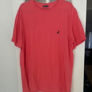 Nautica Men's Bright Coral Short Sleeve Tee